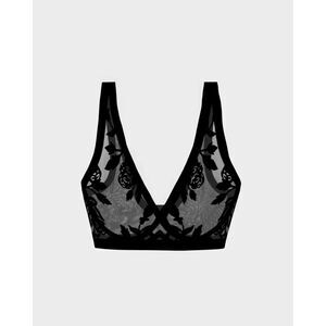EBY Madam Noir Sheer Mesh Bralette Size Small NWT Black Floral Wireless